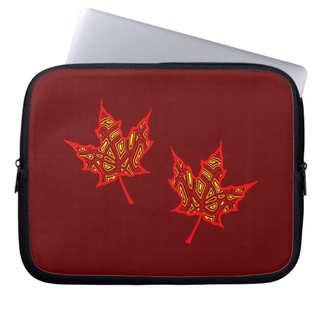 Fire Leaf Laptop Sleeve (Front)