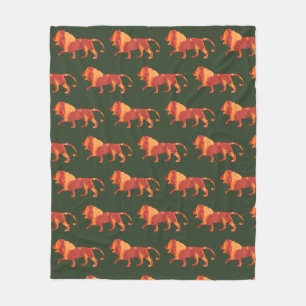 Fire Lion Fleece Blanket