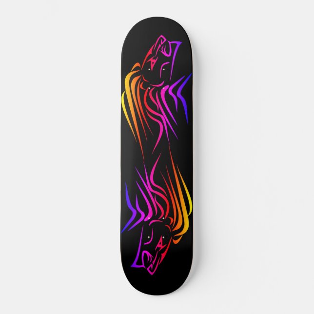 Fire Lion Skateboard - Custom Colors (Front)