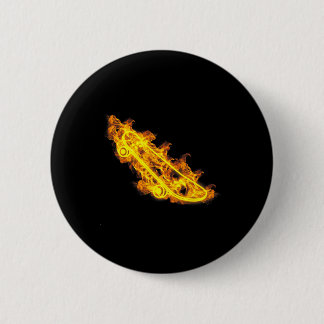 Fire Longboard Skateboard Flaming Skater Skateboar 2 Inch Round Button