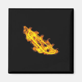 Fire Longboard Skateboard Flaming Skater Skateboar Magnet