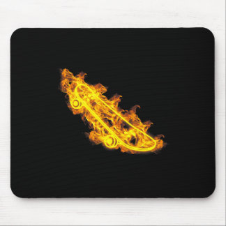 Fire Longboard Skateboard Flaming Skater Skateboar Mouse Pad