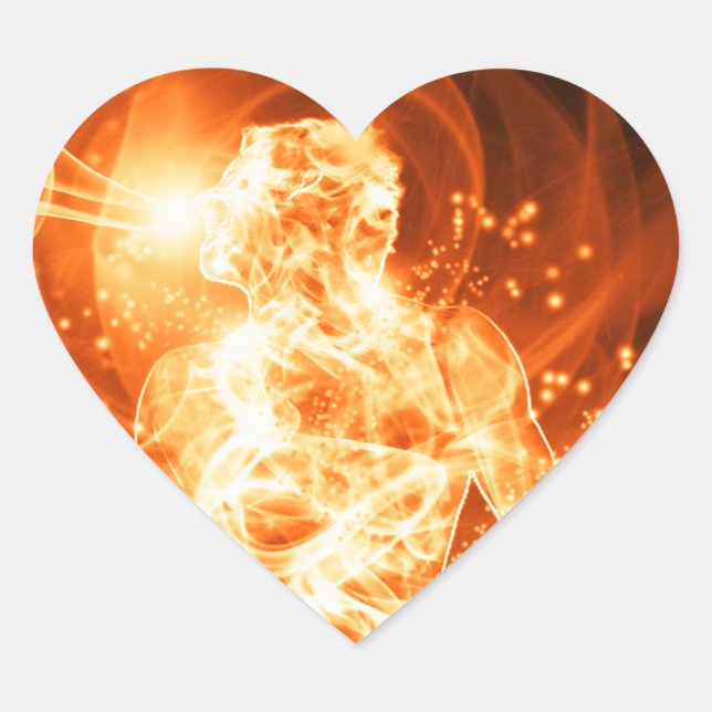 Fire man heart sticker (Front)