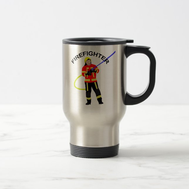 Fire man in use clothes travel cups (Right)