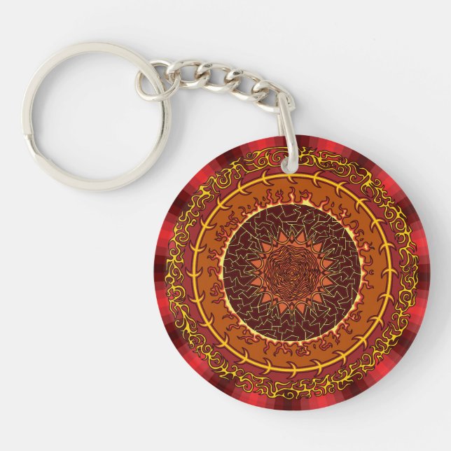 Fire Mandala Acrylic Keychain (Front)