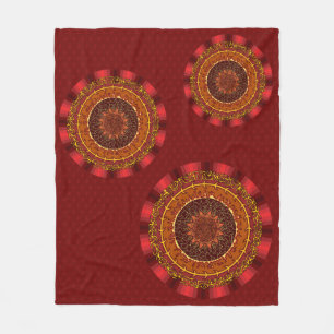 Fire Mandala Fleece Blanket