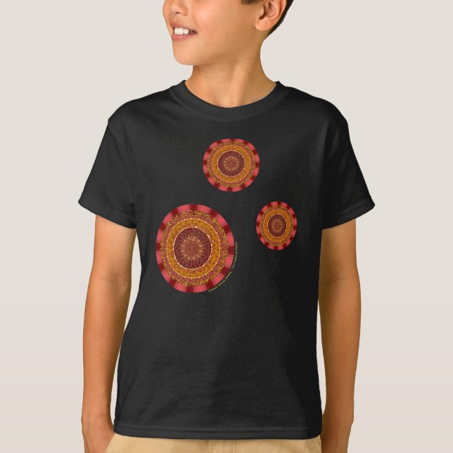 Fire Mandala Kid's and Baby Dark Shirt (Front)