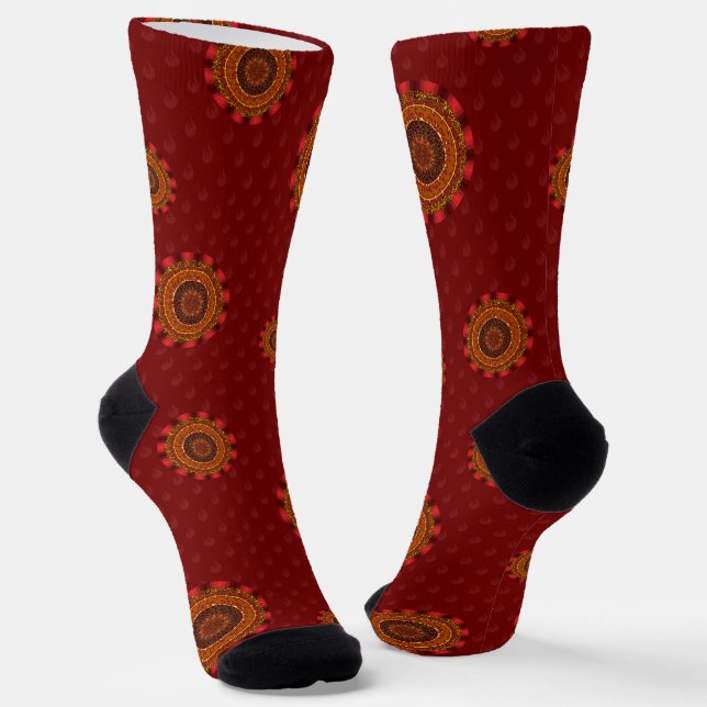 Fire Mandala Socks (Angled)