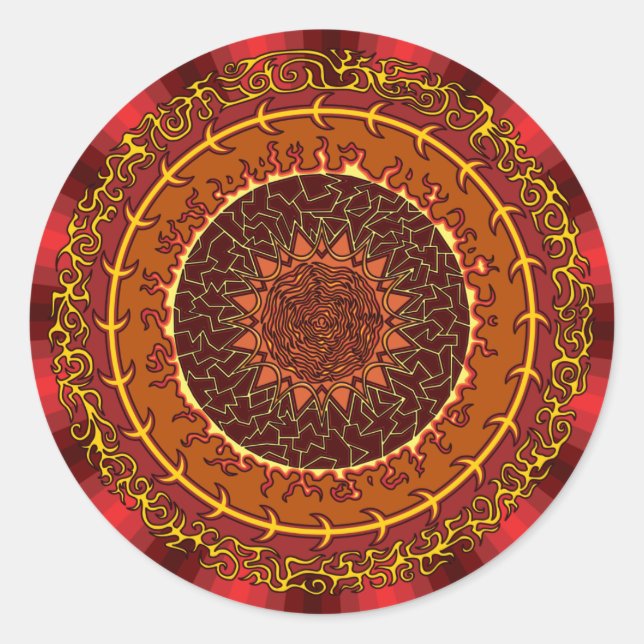 Fire Mandala Sticker (Front)