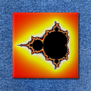 Fire Mandelbrot Fractal 2 Inch Square Button