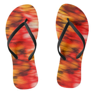 Fire Marble Abstract Flip Flops