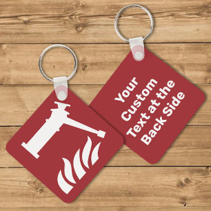 Fire Monitor Safety Sign Keychain