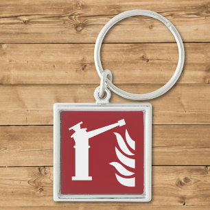 Fire Monitor Safety Sign Keychain
