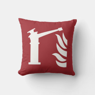 Fire Monitor Safety Sign Throw Pillow