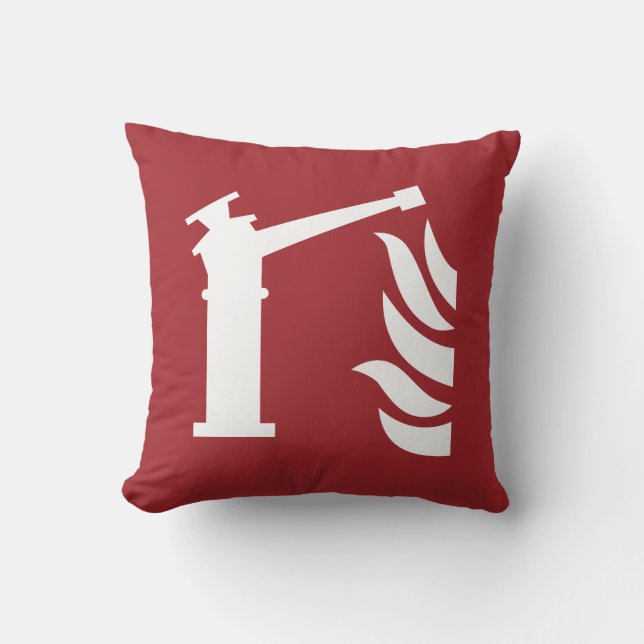 Fire Monitor Safety Sign Throw Pillow (Front)