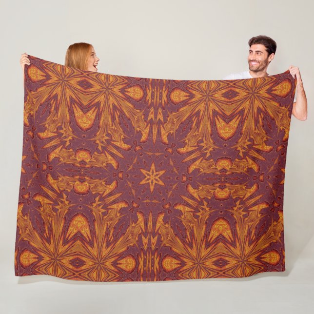 Fire of Itzpapalotl 76 Fleece Blanket (In Situ)