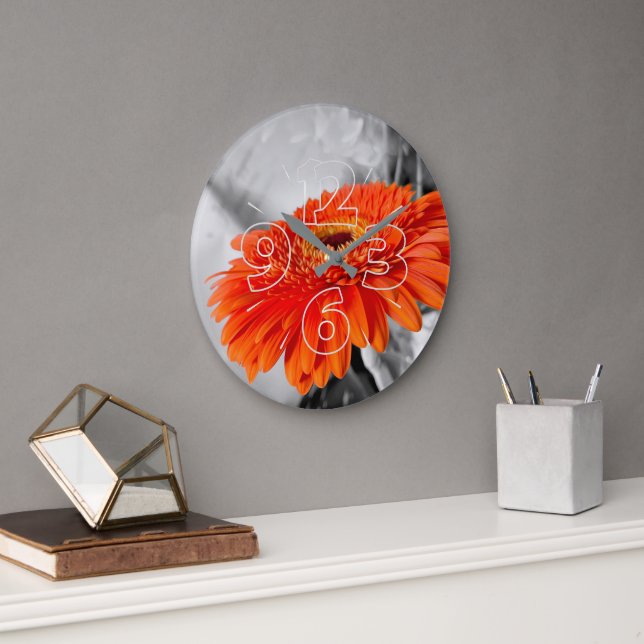 Fire on petals large clock (Office)