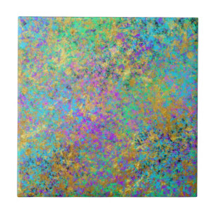 Fire Opal Gemstone Faux Gold Iridescent Colour  Tile