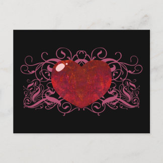 Fire Opal Heart Postcard