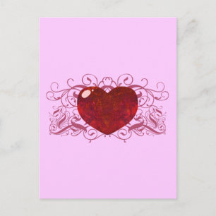 Fire Opal Heart Postcard