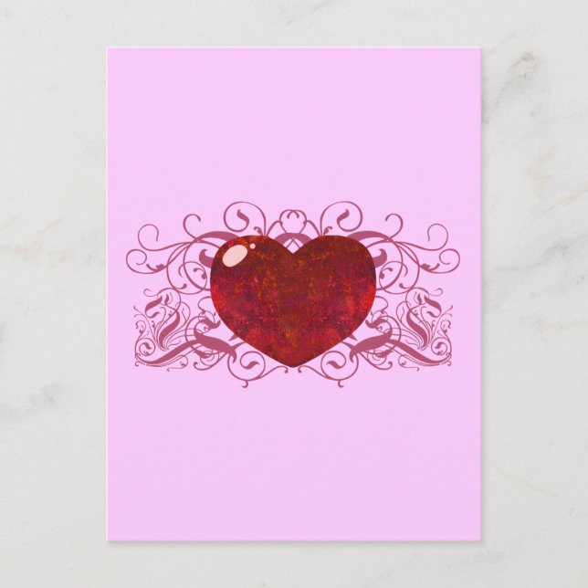 Fire Opal Heart Postcard (Front)