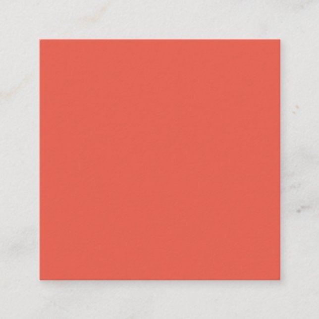 Fire Opal Square Business Card – Customizable (Front)