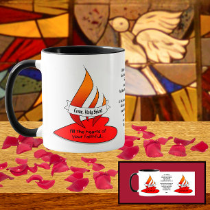 Fire or Flame and Heart with Quote Pentecost Mug