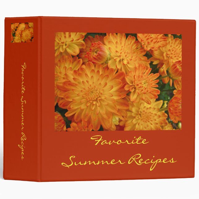 Fire Orange Chrysanthemums Binder (Front/Spine)