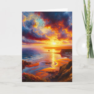 Fire Over the Coast (birthday message) Card