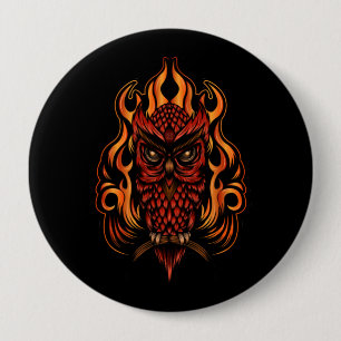 Fire Owl 4 Inch Round Button