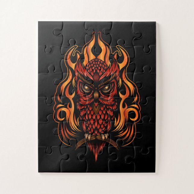 Fire Owl Jigsaw Puzzle (Vertical)