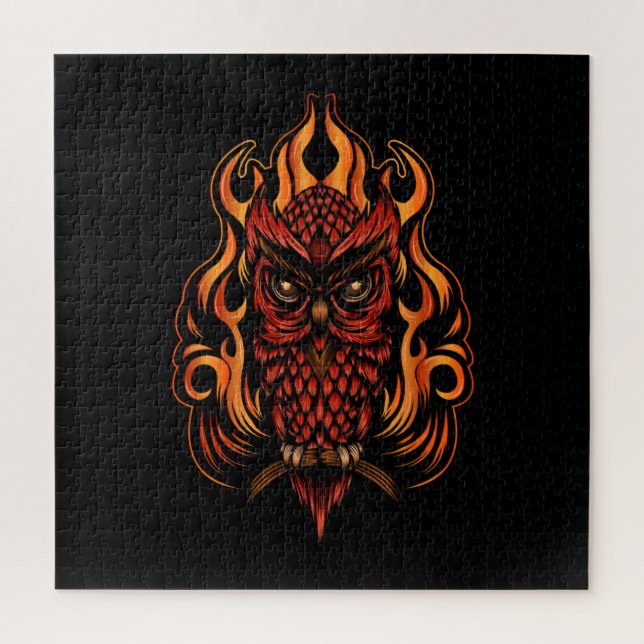Fire Owl Jigsaw Puzzle (Vertical)