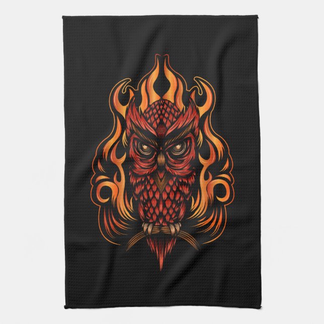 Fire Owl Kitchen Towel (Vertical)