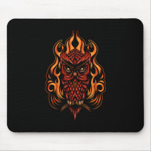 Fire Owl Mouse Pad
