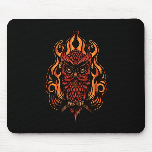 Fire Owl Mouse Pad (Front)