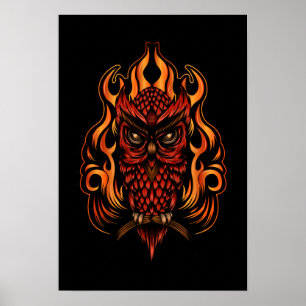Fire Owl Poster