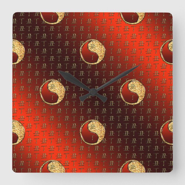 Fire Ox Square Wall Clock (Front)