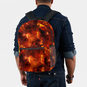 Fire Pattern Printed Backpack