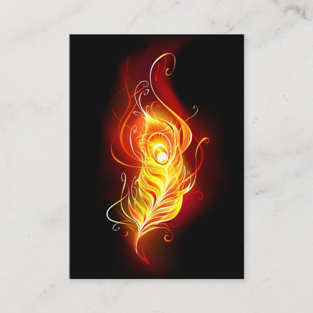 Fire Peacock Feather Advice Card (Front)