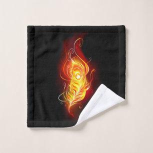 Fire Peacock Feather Bath Towel Set
