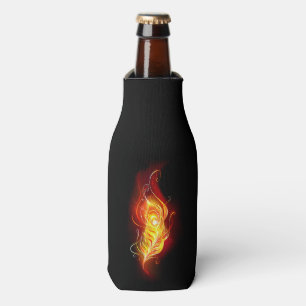 Fire Peacock Feather Bottle Cooler