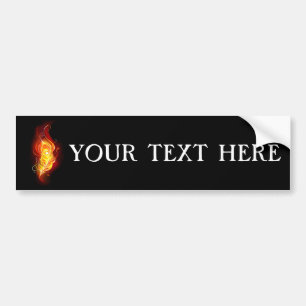 Fire Peacock Feather Bumper Sticker