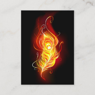 Fire Peacock Feather Business Card