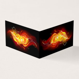 Fire Peacock Feather Business Card