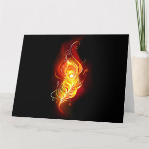 Fire Peacock Feather Card