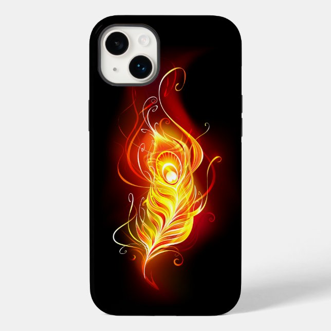 Fire Peacock Feather Case-Mate iPhone Case (Back)