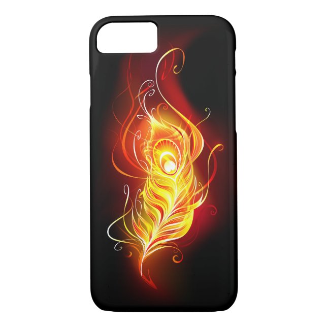 Fire Peacock Feather Case-Mate iPhone Case (Back)