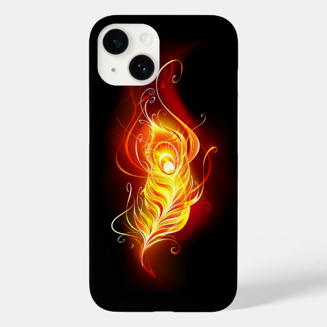 Fire Peacock Feather Case-Mate iPhone Case (Back)
