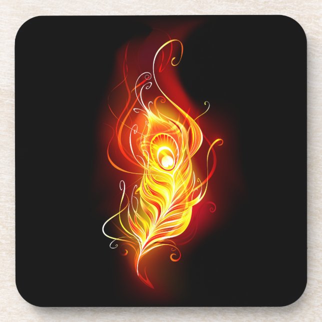Fire Peacock Feather Coaster (Front)