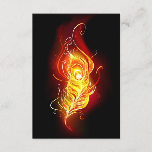 Fire Peacock Feather Enclosure Card (Front)